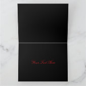 メリークリスマスポインセチアとブラック・グリーティング カード (内部)