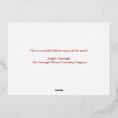 メリークリスマスポインセチアエレガントビジネス金ゴールド 箔シーズンカード (裏面)