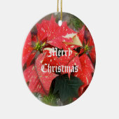 メリークリスマスポインセチアオーナメント赤白 セラミックオーナメント (右)