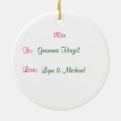 メリークリスマスポインセチアオーナメント セラミックオーナメント (裏面)