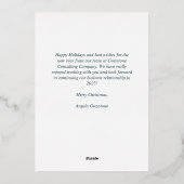 メリークリスマスポインセチアカスタムビジネス金ゴールド 箔シーズンカード (裏面)