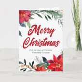 メリークリスマスポインセチアカスタムフローラ企業の シーズンカード (正面)