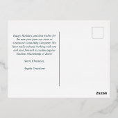 メリークリスマスポインセチアカスタム企業の金ゴールド 箔シーズンポストカード (裏面)