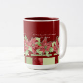 メリークリスマスポインセチアパーソナライズされたギフトマグ ツートーンマグカップ (正面右)