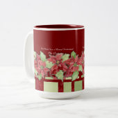 メリークリスマスポインセチアパーソナライズされたギフトマグ ツートーンマグカップ (正面左)