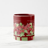 メリークリスマスポインセチアパーソナライズされたビジネス ツートーンマグカップ (中央)