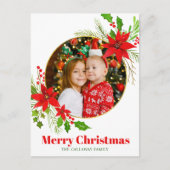 メリークリスマスポインセチアフェスティバル家族写真 シーズンポストカード (正面)