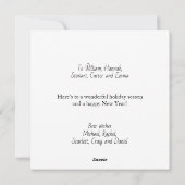 メリークリスマスポインセチアフローラリース編集可能 シーズンカード (裏面)