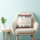 メリークリスマスポインセチアフローラ クッション (椅子)
