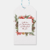 メリークリスマスポインセチア休日ギフトラベル ギフトタグ (裏面)