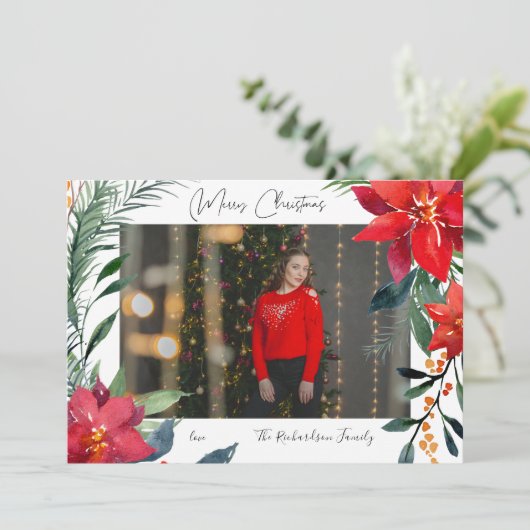 メリークリスマスポインセチア写真 (スタンド正面)