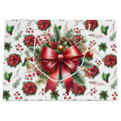 メリークリスマスポインセチア大抱き枕 ラージペーパーバッグ (正面)