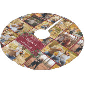 メリークリスマスポインセチア家族の写真コラージュ ブラッシュドポリエステルツリースカート (アングル)