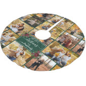 メリークリスマスポインセチア家族の写真コラージュ ブラッシュドポリエステルツリースカート (アングル)