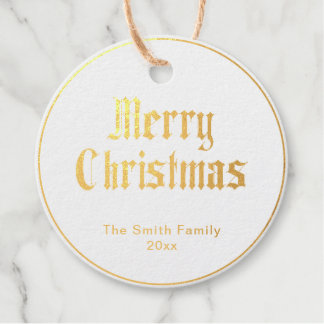 メリークリスマスポインセチア箔ギフトラベル フェイバータグ