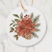 メリークリスマスポインセチア箔ギフトラベル フェイバータグ (裏面)