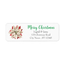 メリークリスマスポインセチア花の水の色の贈り物