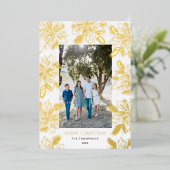 メリークリスマスポインセチア花枠 箔シーズンカード (立ち正面)