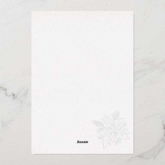 メリークリスマスポインセチア花枠 箔シーズンカード (裏面)