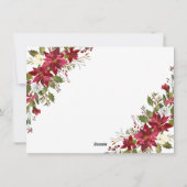 メリークリスマスポインセチア金ゴールド写真 シーズンカード (裏面)