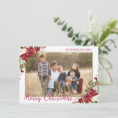 メリークリスマスポインセチア金ゴールド写真 シーズンカード (スタンド正面)