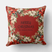 メリークリスマスポインセチア クッション (裏面)