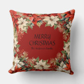 メリークリスマスポインセチア クッション (正面)