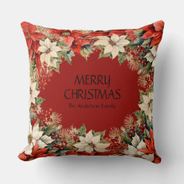 メリークリスマスポインセチア クッション