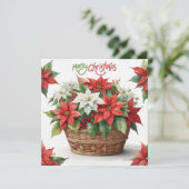 メリークリスマスポインセチア・バスケット シーズンカード (スタンド正面)