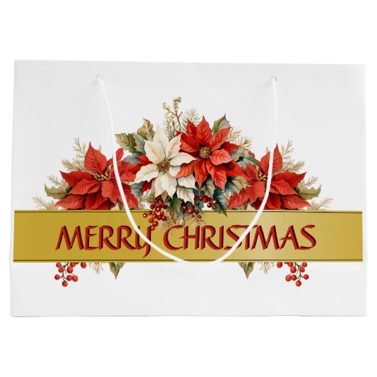 メリークリスマスポインセチア ラージペーパーバッグ (裏面)