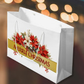 メリークリスマスポインセチア ラージペーパーバッグ