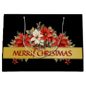 メリークリスマスポインセチア ラージペーパーバッグ (正面)