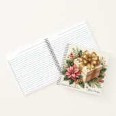 メリークリスマスポインセティアコケット金ゴールドボウ ノートブック (内部)