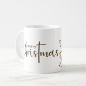 メリークリスマスポインセティアスセラミックマグカップ コーヒーマグカップ (正面左)