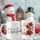 メリークリスマスポインセティアスセラミックマグカップ コーヒーマグカップ