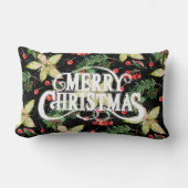 メリークリスマスポインセティアスホリデー ランバークッション (正面)