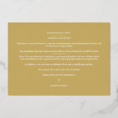 メリークリスマスポインセティアスリース結婚写真 箔シーズンカード (裏面)