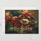 メリークリスマスポインセティアス・ビジネスありがとう シーズンカード (正面)