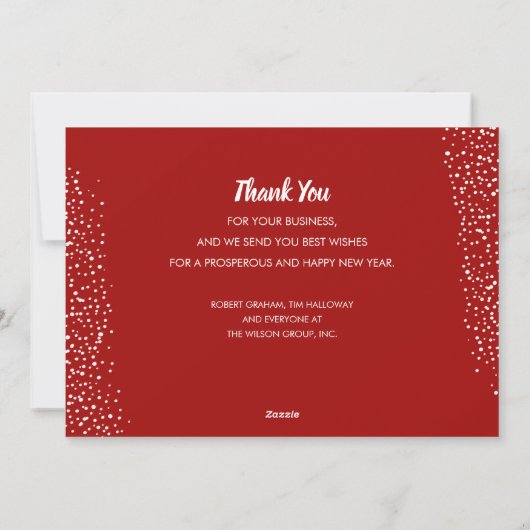 メリークリスマスポインセティアス・ビジネスありがとう シーズンカード (裏面)