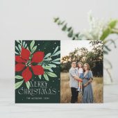 メリークリスマスポインセティシアクリスマスデザイン シーズンカード (スタンド正面)