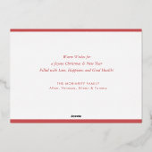 メリークリスマスポイントセッティアパインフォイルホリデーカード 箔シーズンカード (裏面)