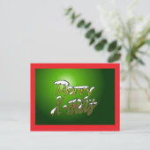 メリークリスマスポストカードグリーンビッグ シーズンポストカード (スタンド正面)