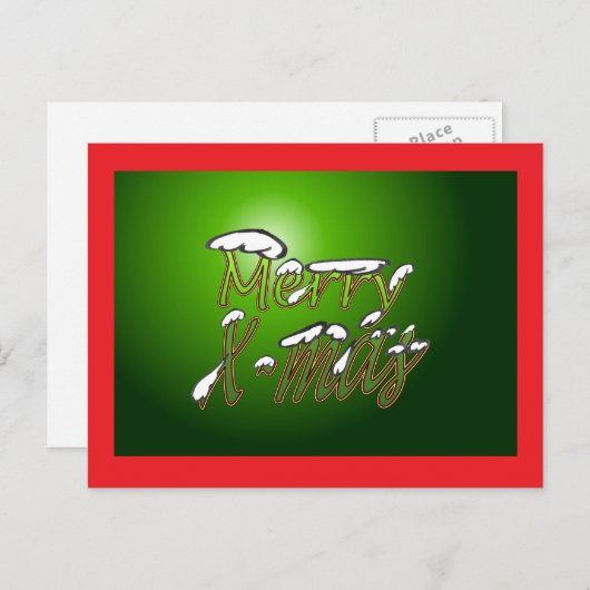 メリークリスマスポストカードグリーンビッグ シーズンポストカード (正面/裏面)