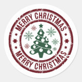 メリークリスマスポスト切手おもしろいかわいいベビー ラウンドシール (正面)