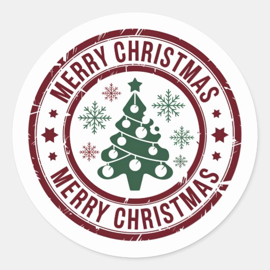 メリークリスマスポスト切手おもしろいかわいいベビー ラウンドシール (正面)