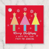 メリークリスマスポップ・アートのアート家族の名前かわいモダンい フェイバータグ (正面)