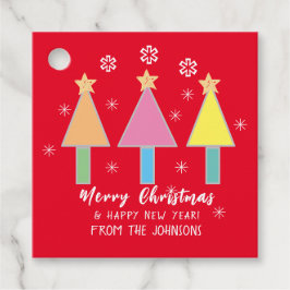 メリークリスマスポップ・アートのアート家族の名前かわいモダンい フェイバータグ