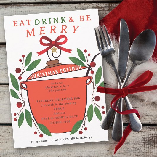 メリークリスマスポトラック Eat Drink and Be Merry 招待状