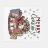 メリークリスマスポニー フリースブランケット (正面(横))