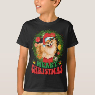 メリークリスマスポメラニア犬サンタドッグラバー醜いSw Tシャツ